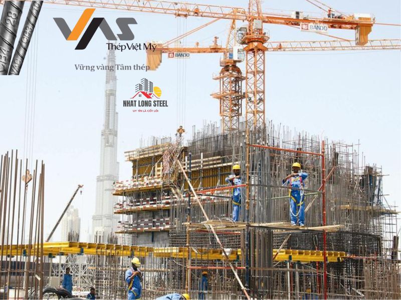 Banner đại lý cấp 1 phân phối thép Việt Mỹ VAS chính hãng tại công trường - Nhật Long Steel 2026