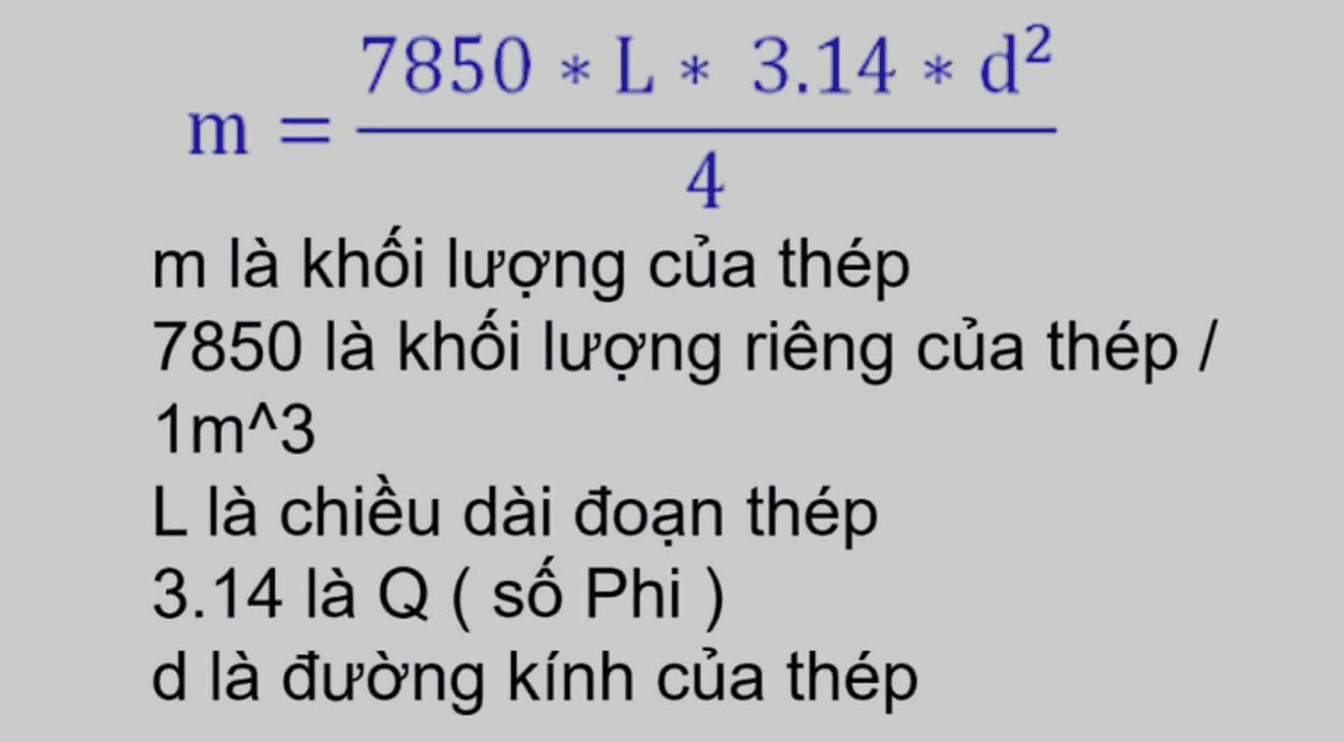 Trọng Lượng Thép Xây Dựng 2 cong thuc tinh trong luong