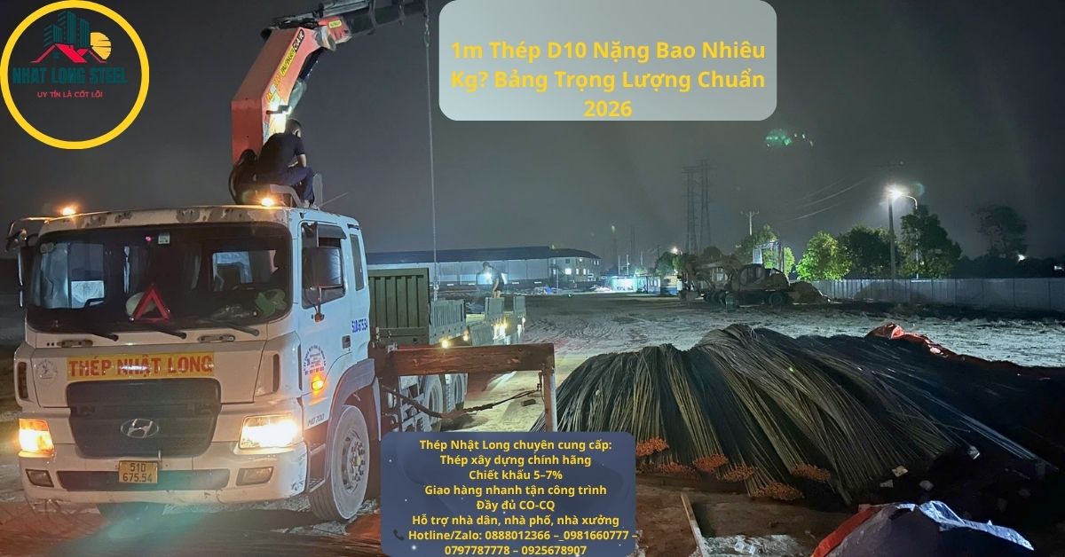 1m Thép D10 Nặng Bao Nhiêu Kg? Bảng Trọng Lượng Chuẩn 2026