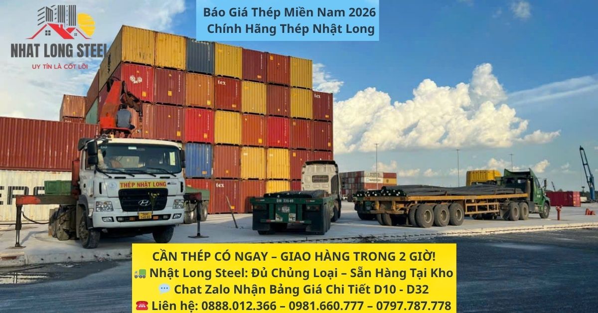 Báo Giá Thép Miền Nam 2026 Chính Hãng Thép Nhật Long